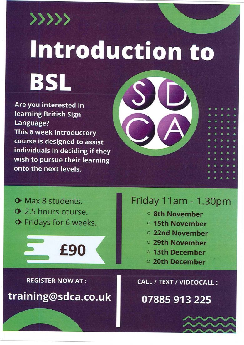 SDCA Intro to BSL